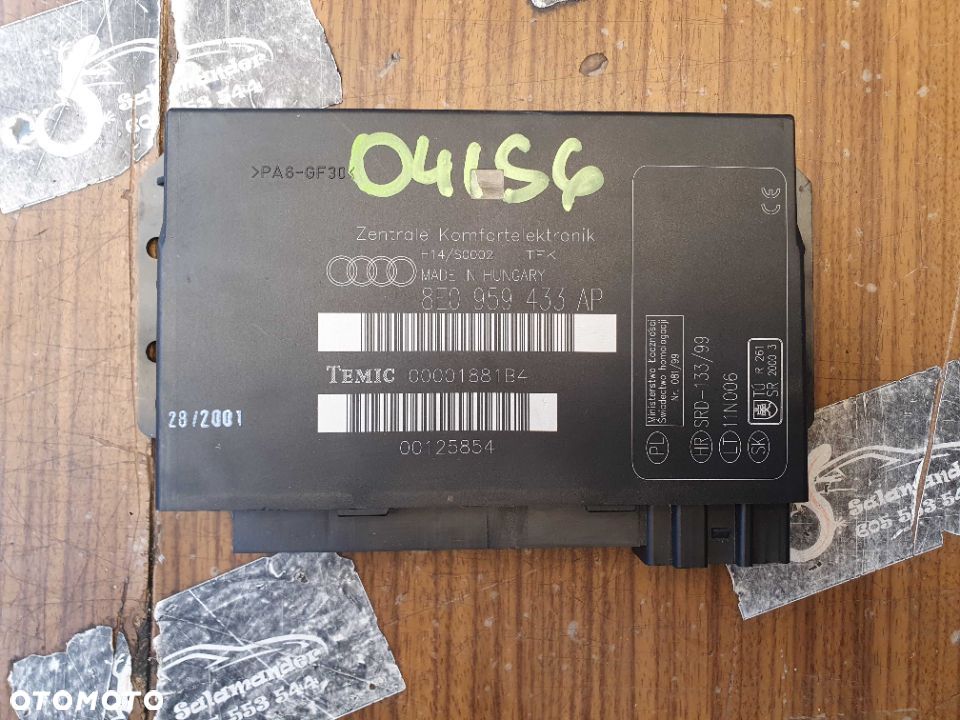 Moduł Sterownik 8E0959433AP Komputer Komfortu 433AP Audi A4 B6 B7 Europa Małysz - 1