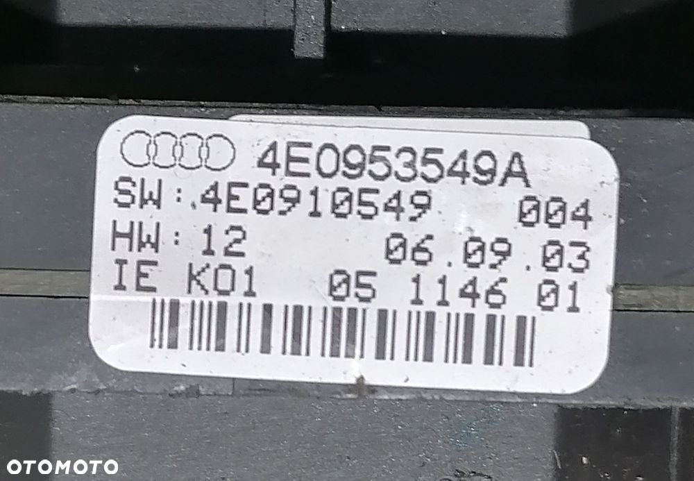 AUDI A8 D3 03r PRZEŁĄCZNIK ZESPOLONY 4E0953549A - 2