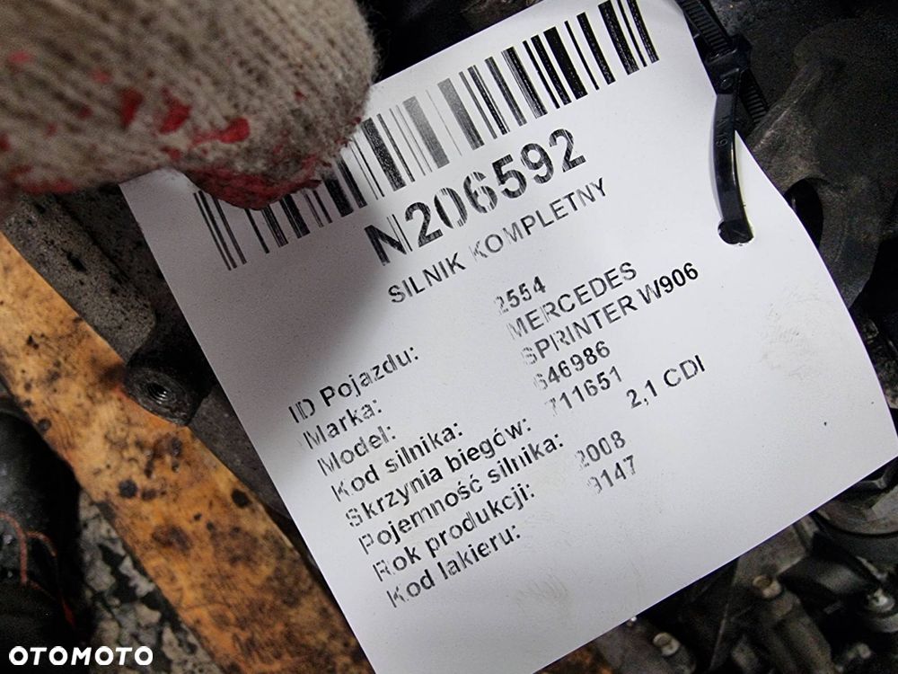SILNIK KOMPLETNY MERCEDES SPRINTER W906 646986 - 6