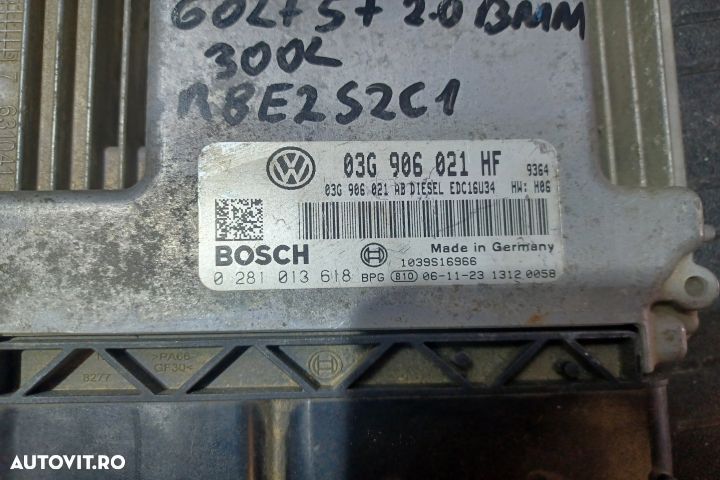 Calculator motor ECU 03G906021HF 0281013618 - 2.0 BMM 03G906021HF 028 - 3