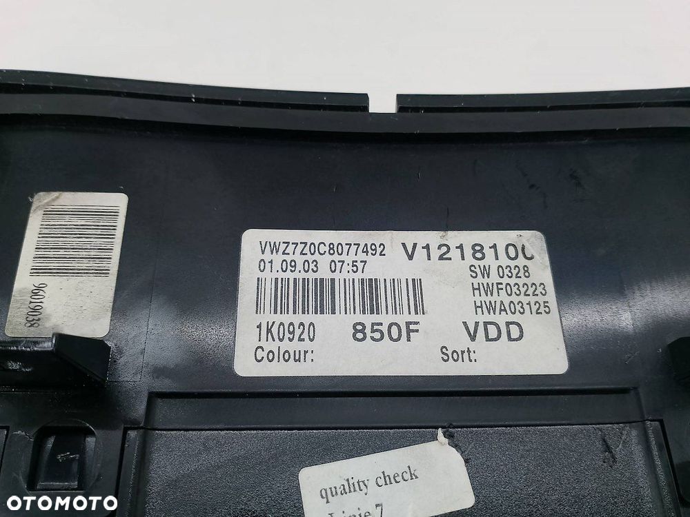 LICZNIK VW GOLF V 1K0920850F 2.0 TDI - 8