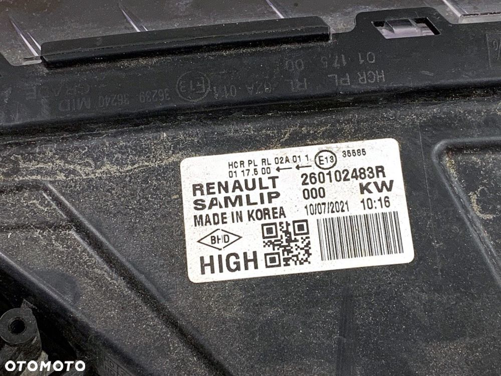 REFLEKTOR PRAWY PRZÓD  RENAULT ARKANA I (LCM_) 2019 - 2022 1.5 E-TECH 145 69 kW [94 KM] Hybryda - 5