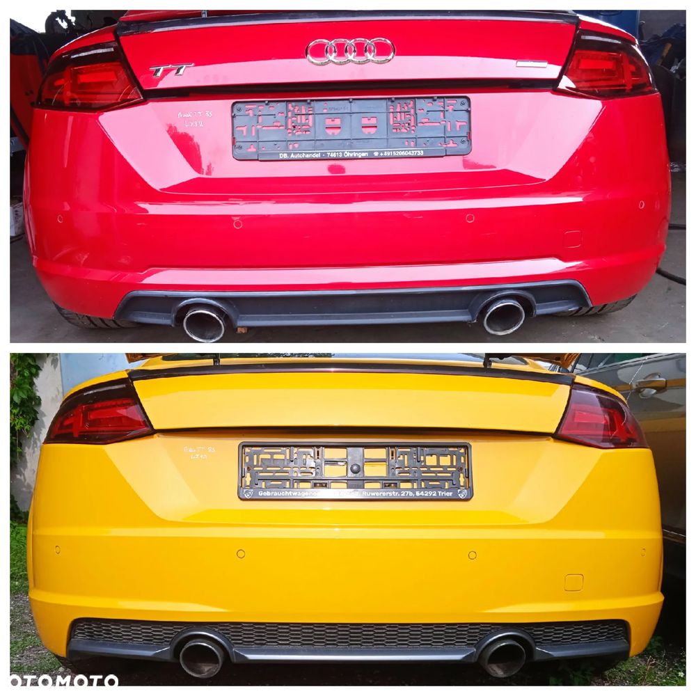 Zderzak tył Audi TT 8S 2015- kod lakieru żółty LZ1A czerwony LY3U - 1