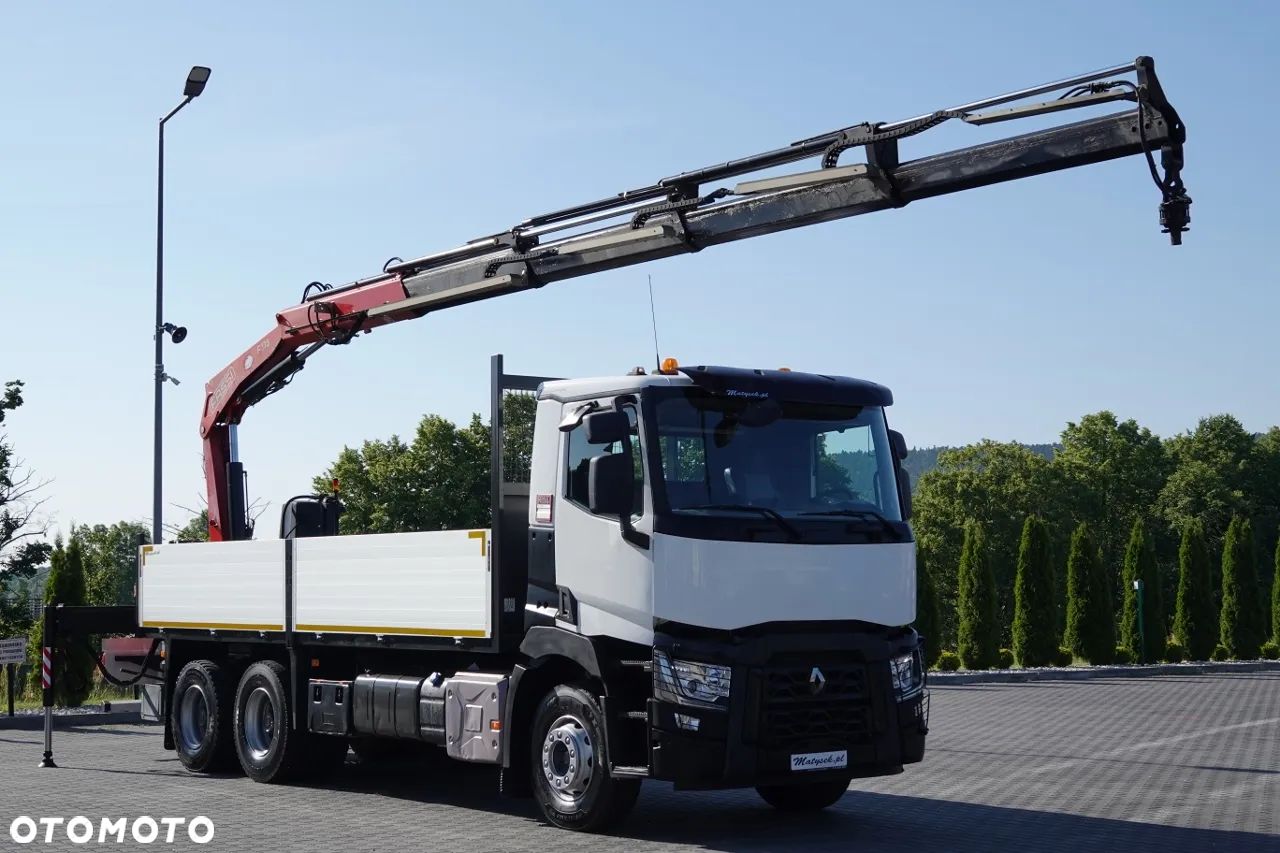 Renault C 380 / 6X4 / SKRZYNIOWY 6.4 M / + HDS FASSI F175A / MAX UDŹWIG 7 535 KG / WYSÓW 12.3 M / ROTATOR / STEROWANIE RADIOWE / OPONY 100 % / SPROWADZONY - 1