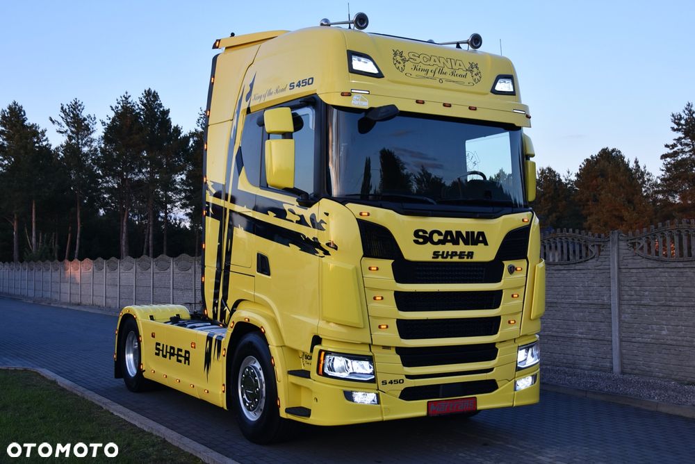 Scania S450 / ALU-FELGI / VIRTUALNE ZEGARY / CENTRALNE SMAROWANIE / SKÓRA / FULL LED / STANDARD / RETARDER / HYDRAULIKA ! PTO! Jak nowa ! ! - 1