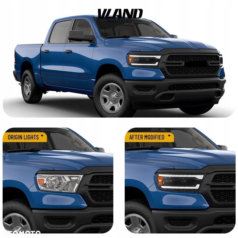 Reflektory Lampy L+R kpl Vland Full Bi Led Tuning Dodge Ram V 5 1500 19-24 - 10