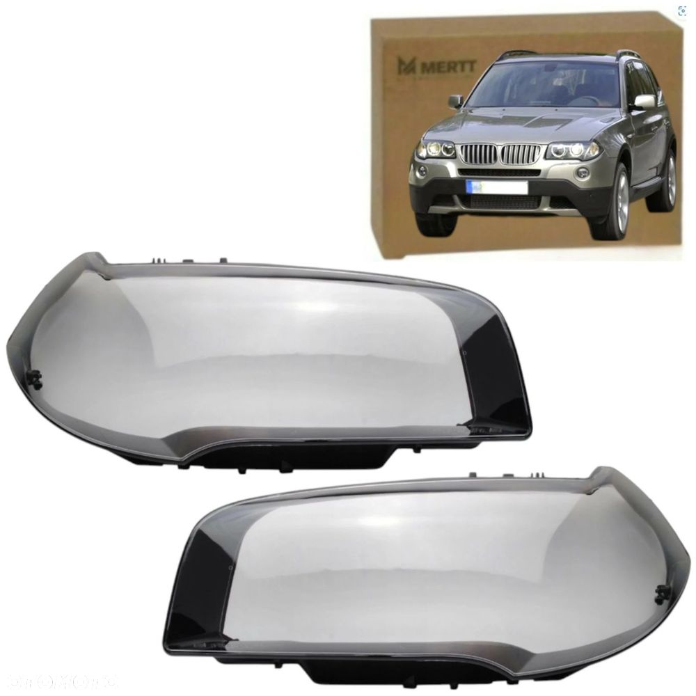 KPL x2 KLOSZ PRAWY + LEWY szkło reflektora lampa BMW X3 E83 2004-2010 - 1