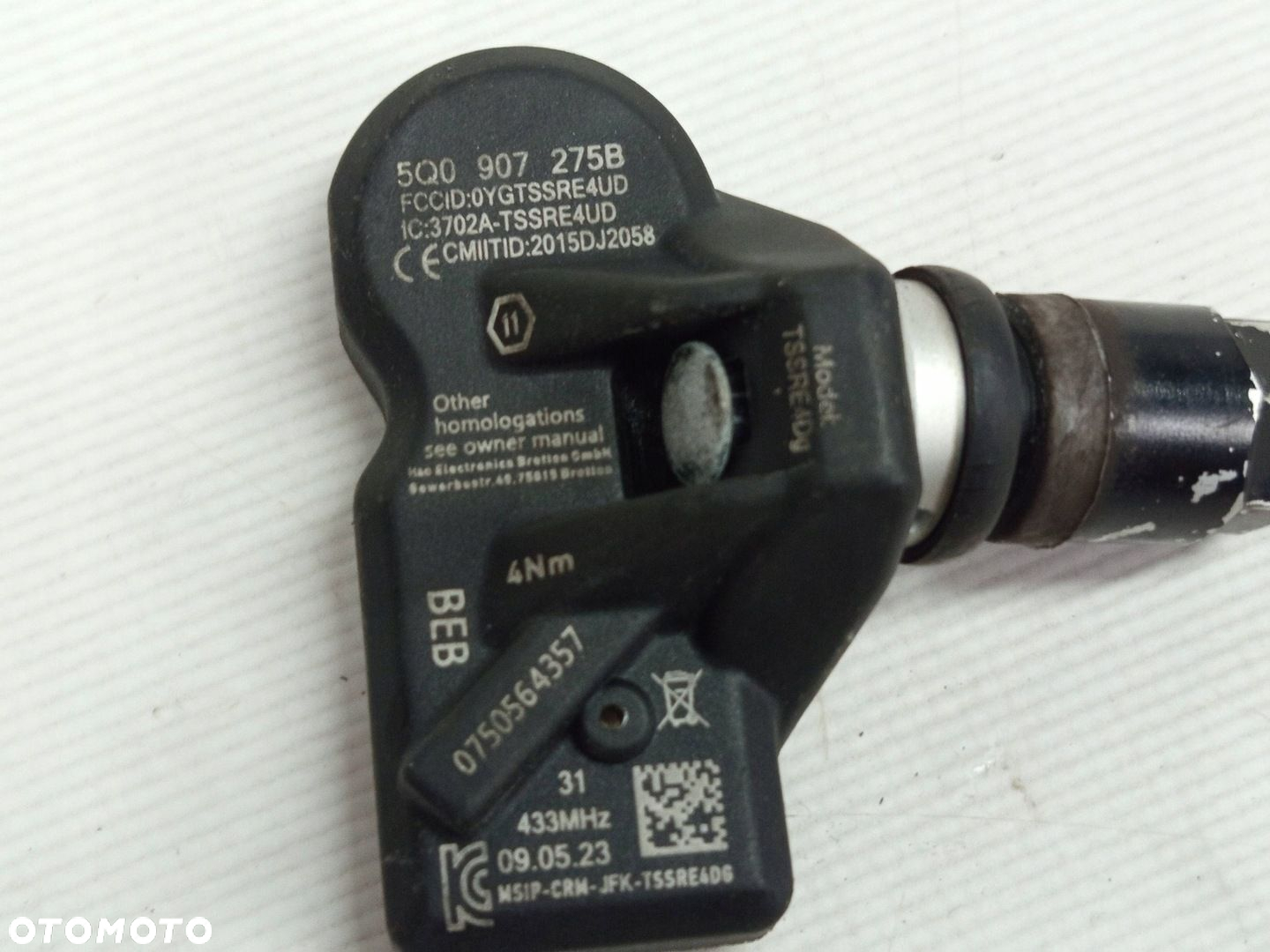 CZUJNIK CIŚNIENIA OPON TPMS KOŁA VW AUDI SKODA 5Q0907275B - 5