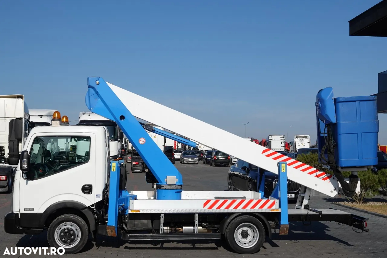Renault CABSTAR NT 400 / LIFTING 18 METRI / SOCAGE T318 ridicator de cosuri / COS 2 PERSOANE - 225 kg / DUPA CONTRACTUL DE SERVICE - 12