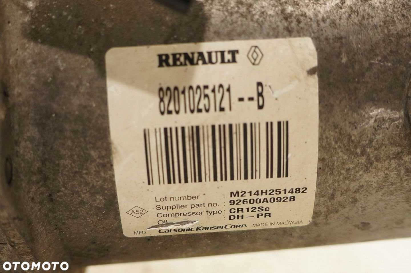 KOMPRESOR KLIMATYZACJI DACIA DUSTER 1.6 16V 8201025121-B - 2