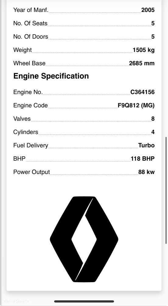 SILNIK KOMPLETNY RENAULT SCENIC II ( 03-09 ) F9QD812 1.9DCI film video f9q812 F9QD812 - 11