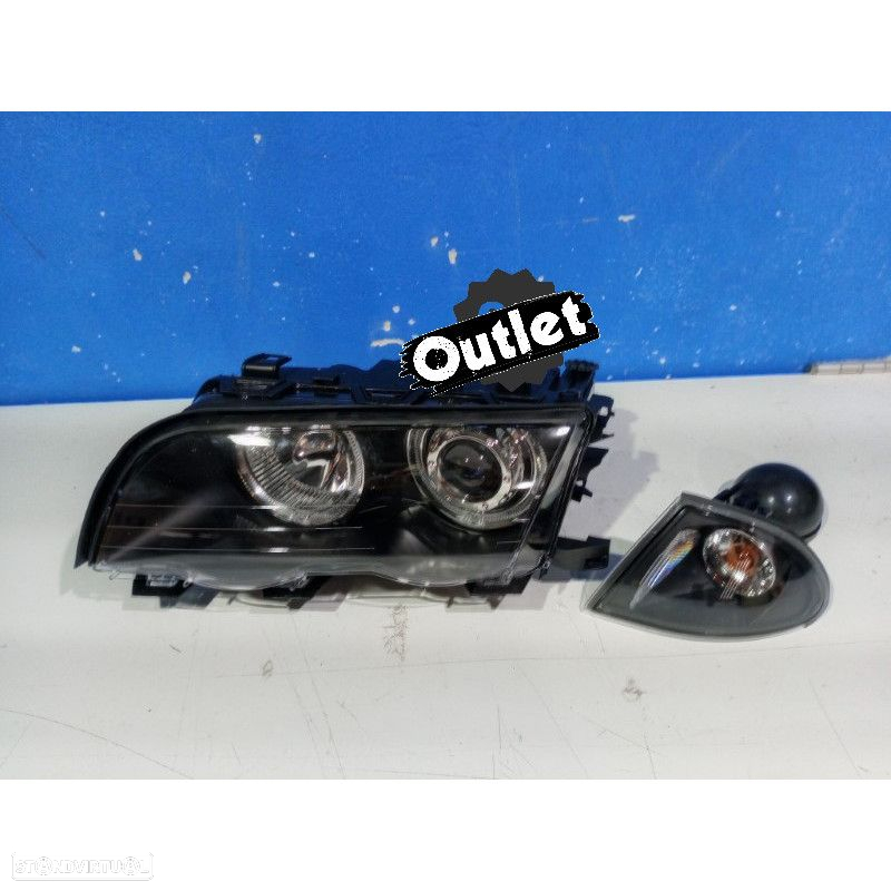 R148660C3 FAROL ESQ BMW E46 OLHO ANJO LED CCFL 4 PORTAS 01-05 FUNDO PRETO - 4