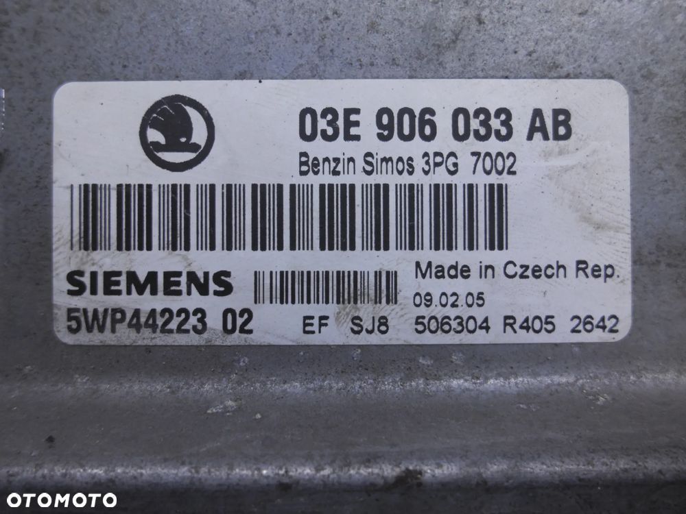 KOMPUTER STEROWNIK SKODA FABIA I 1,2 03E906033AB 5WP44223 POSIADAM 2 SZT - 3