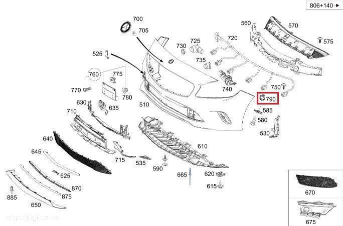 MERCEDES CLA W176 W177 W247 Zaslepka czujnika parkowania pdc prawa przod - 2