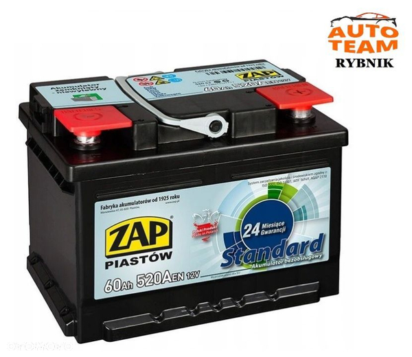 Akumulator ZAP 12v 60Ah 520A P+ Tanio!