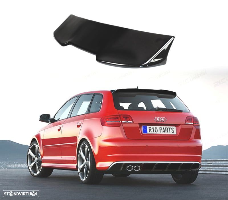 AILERON AUDI A3 8PA 5P 03-12 LOOK RS3 PRETO BRILHANTE - 1