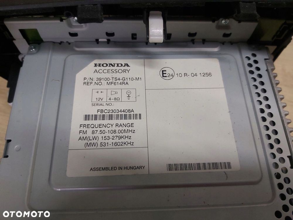 Honda Civic IX 9 Radio CD radioodtwarzacz 39100-TS4-G110 - 4
