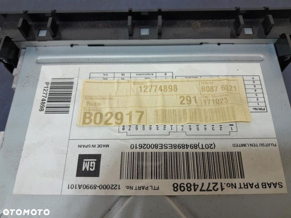 SAAB 9-3 II RADIO RADIOODTWARZACZ 12774898 - 5