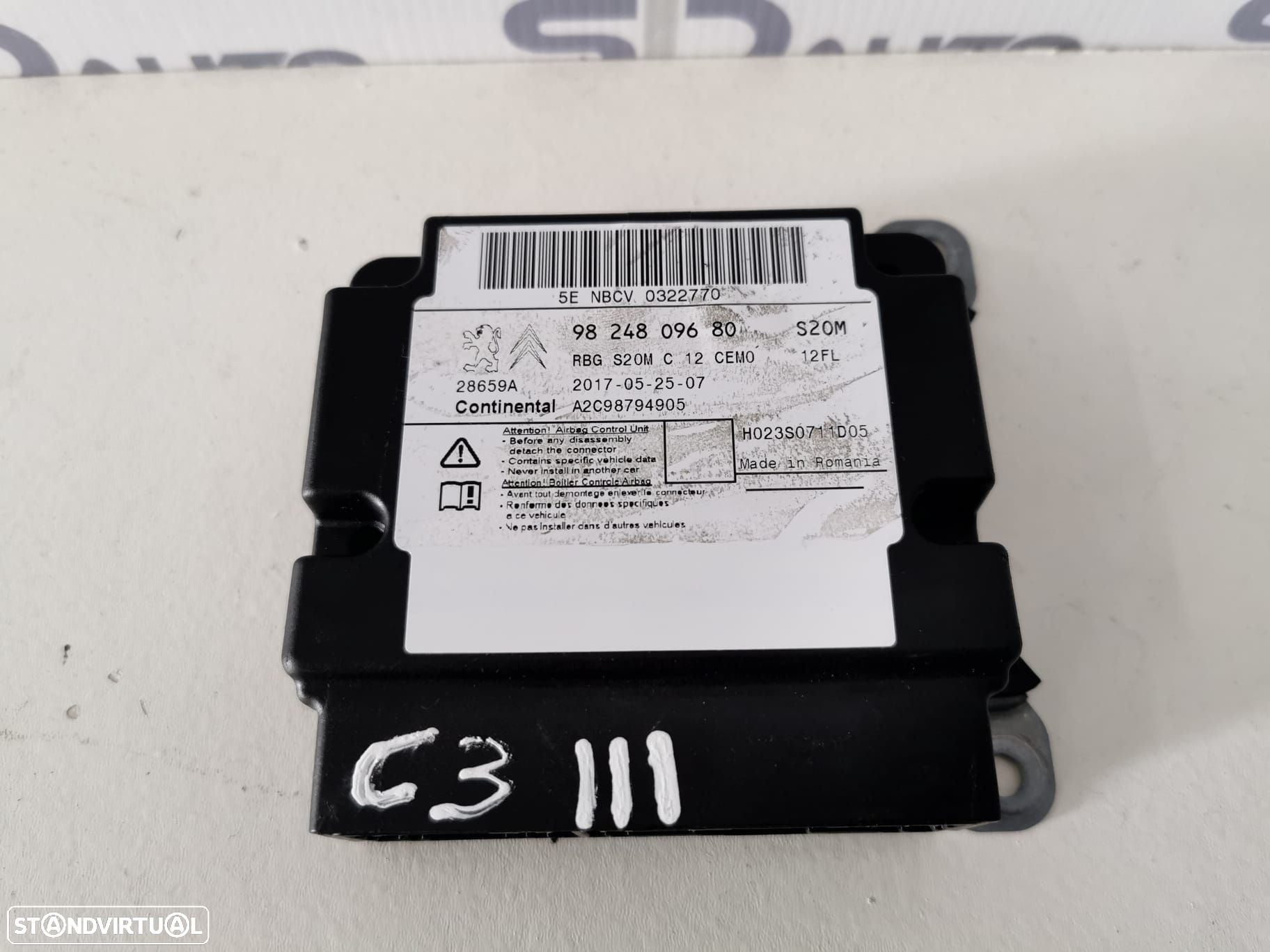 Centralina Airbags - Citroen C3 III - 1
