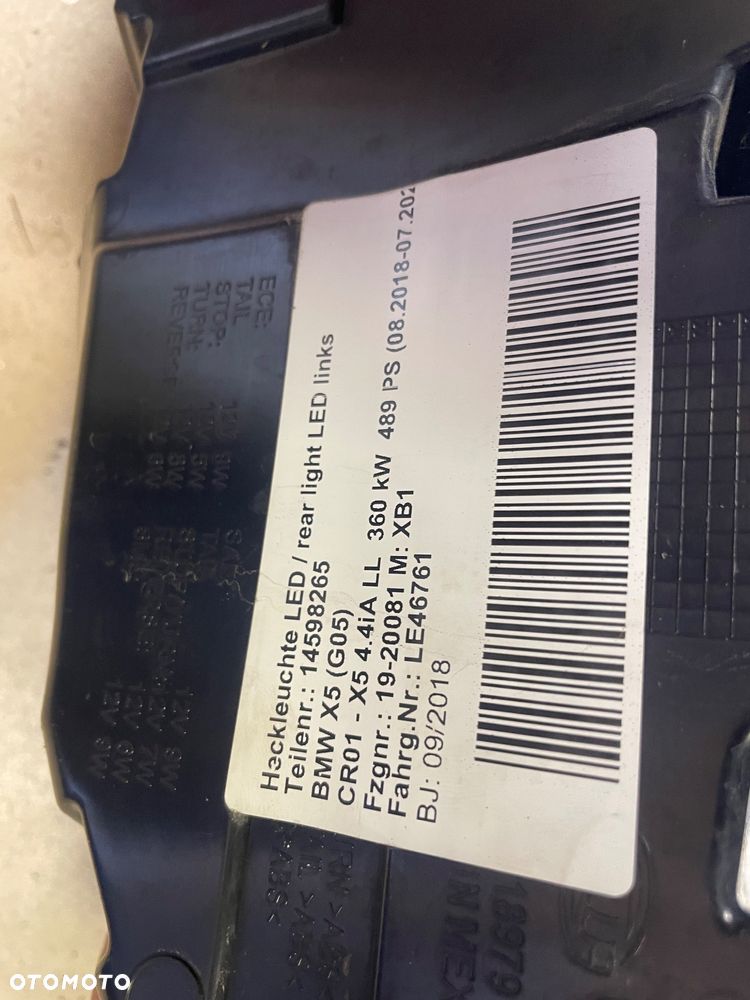 BMW g05 x5 ćwiartka przód tył dach zawieszenie silniki b57d30a lampa tył przód przedni pas - 10