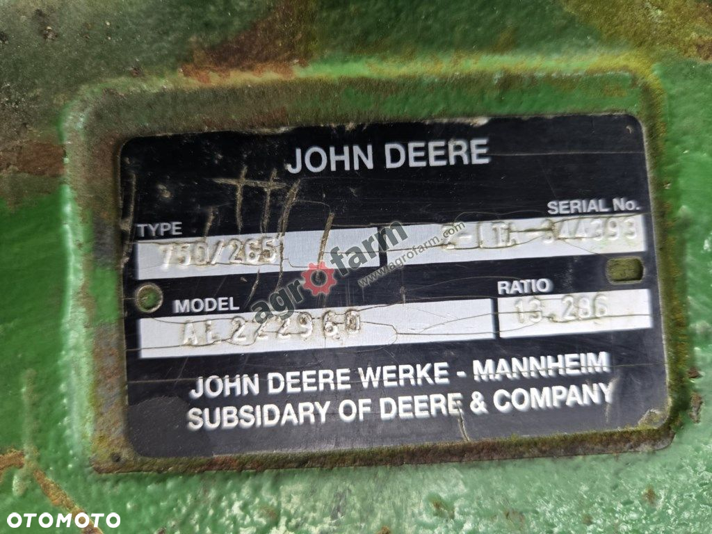 Przedni most John Deere 6155M, Dana 750/265 - 2