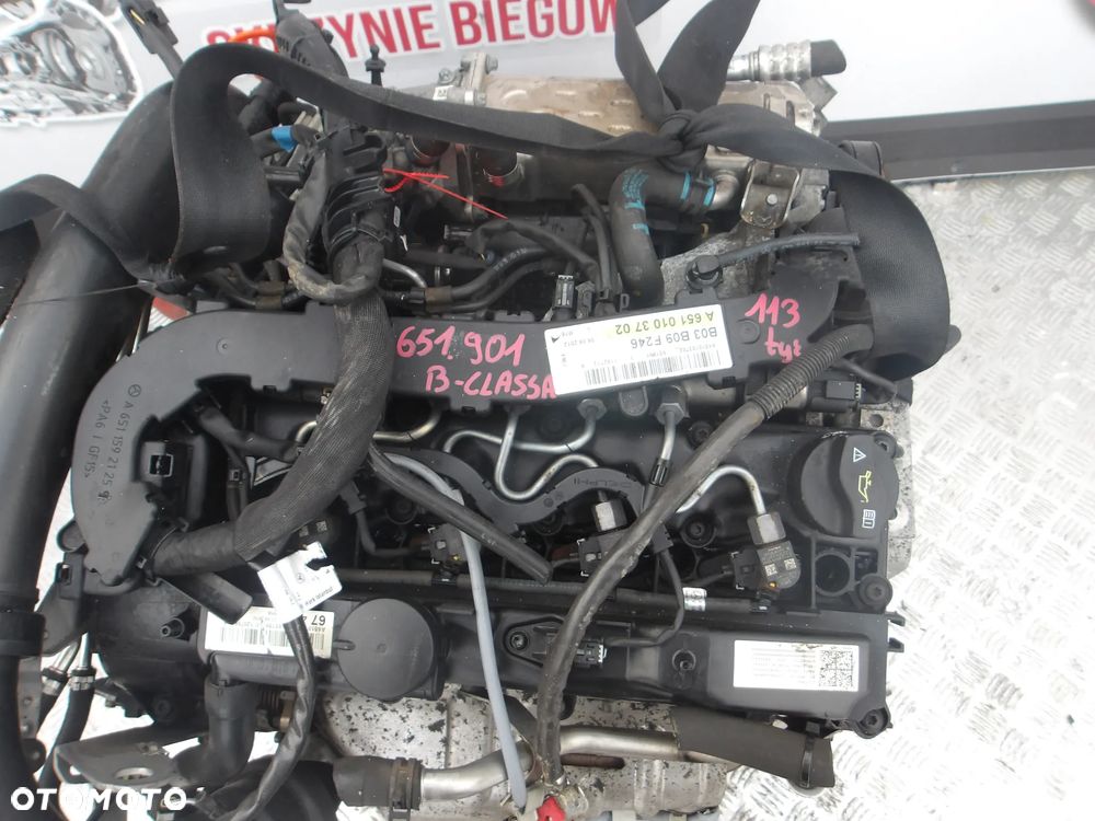 SILNIK KOMPLETNY MERCEDES BENZ B KLASA B180 1.8 CDI 109KM 651.901 113 TYS - 2