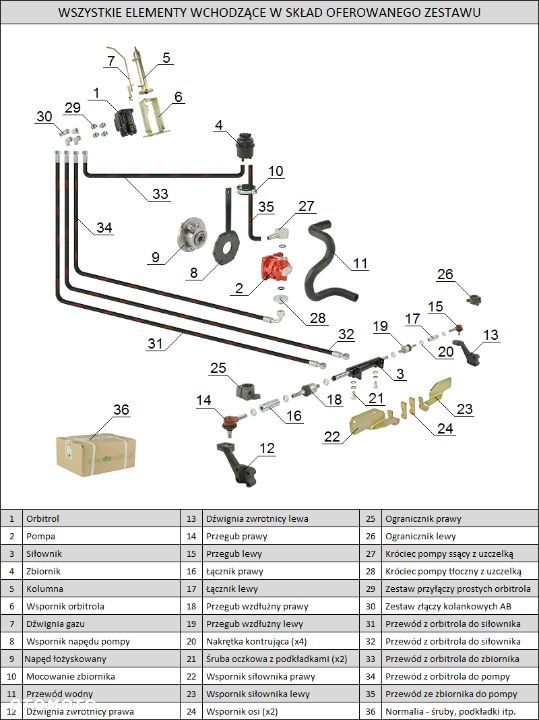 Wspomaganie C- 330 siłownik wysuwany na dwie strony rozrząd oś płaska siłownik dwustronny - 2