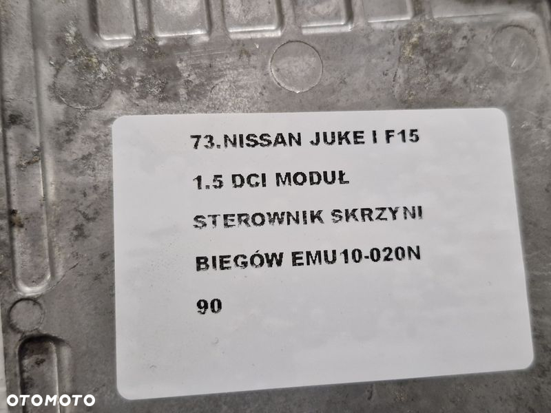 NISSAN JUKE 1 I F15 1.5 DCI MODUŁ STEROWNIK KOMPUTER SKRZYNI BIEGÓW EMU10-020N - 6
