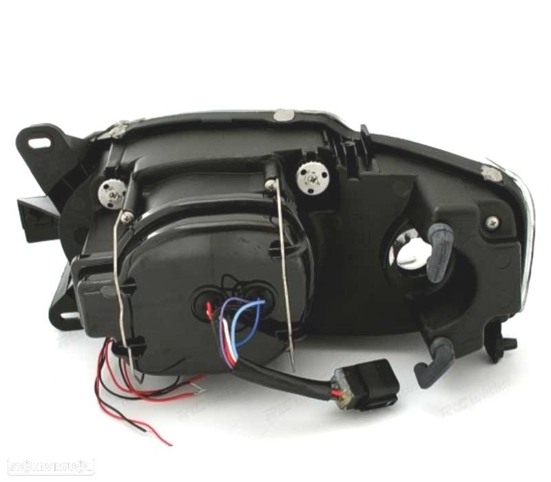 FARÓIS FRONTAIS ANGEL EYES PARA FORD ESCORT 95-99. FUNDO CROMADO - 2