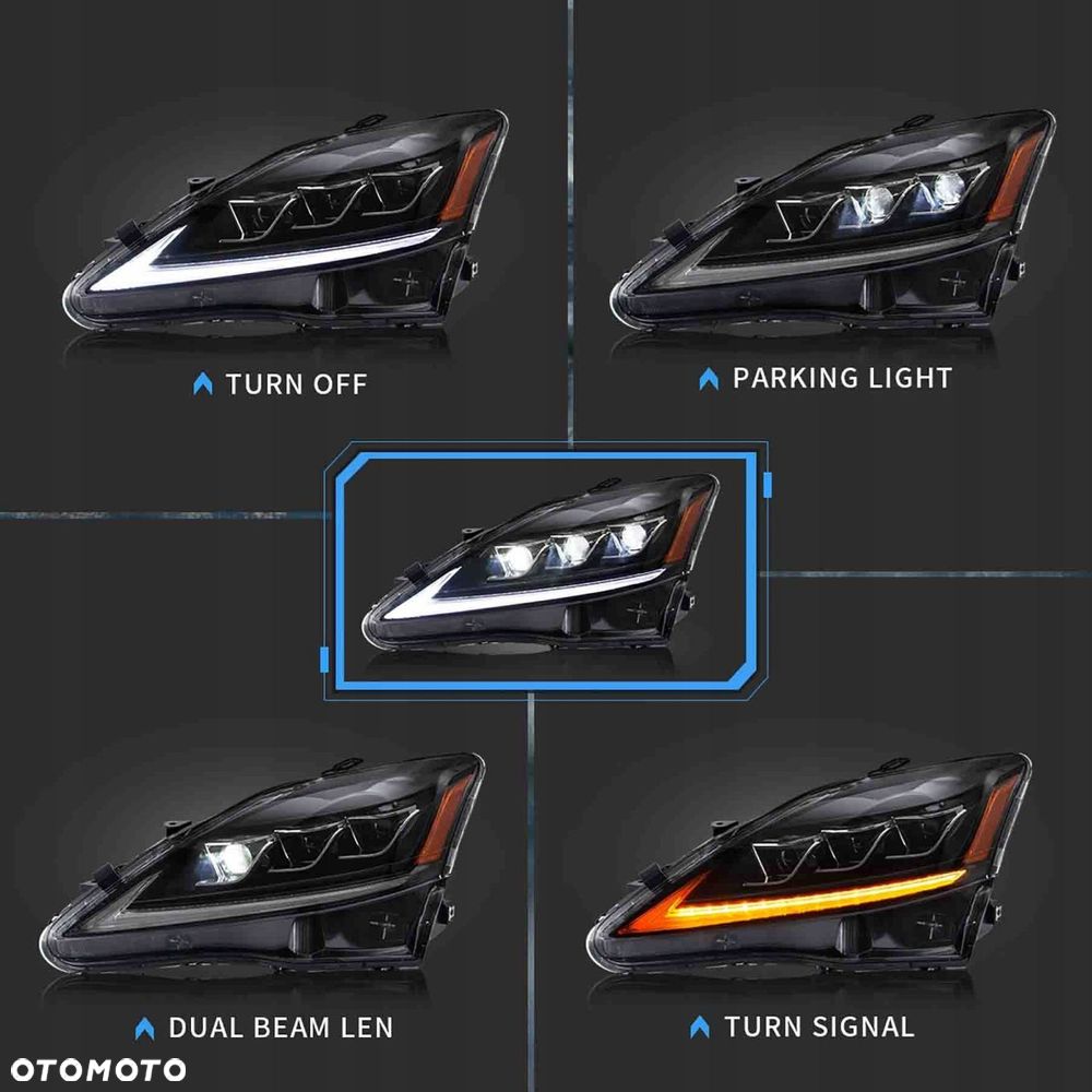 reflektory lampy kpl vland full led neon dts tuning lexus is ii 2 2006-2013 - 9