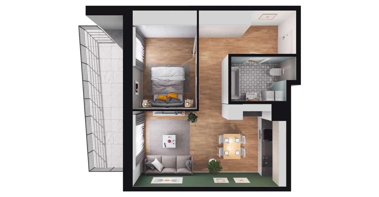 2-pokojowe mieszkanie 47m2 + balkon Bez Prowizji - Pełny obrazek: 3/16
