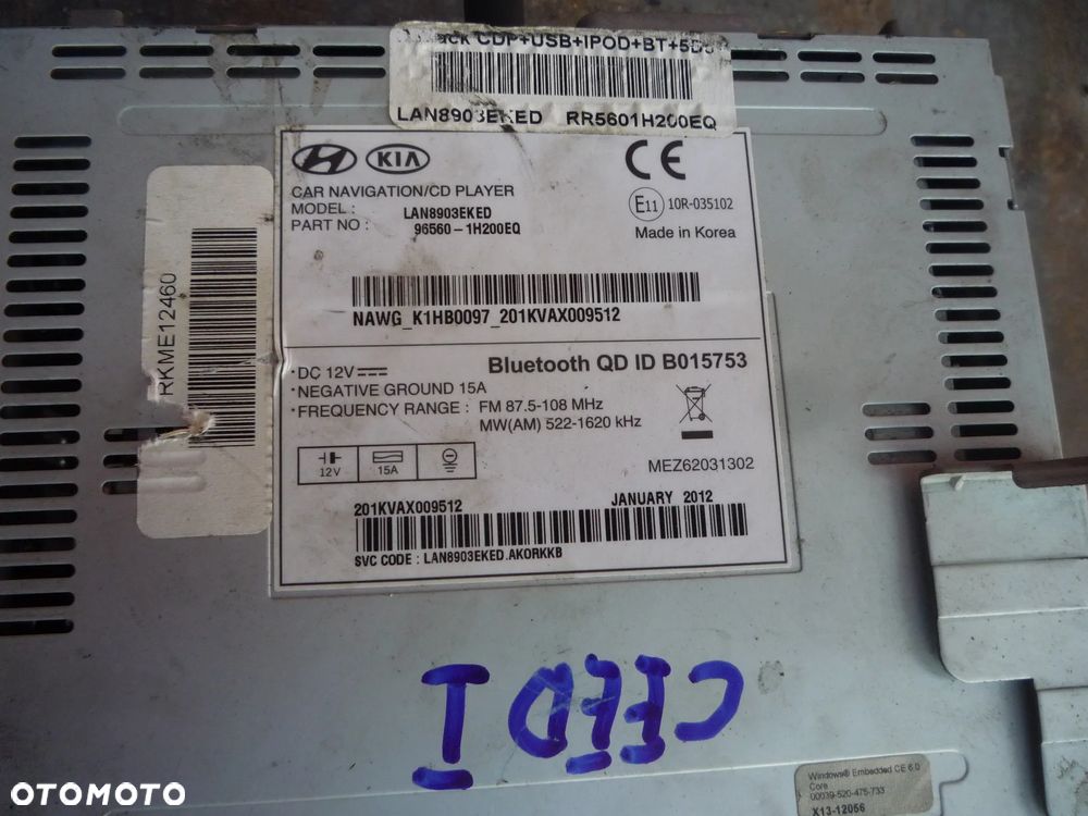 KIA CEED I RADIO ORYGINALNE 96560-1H200EQ - 4