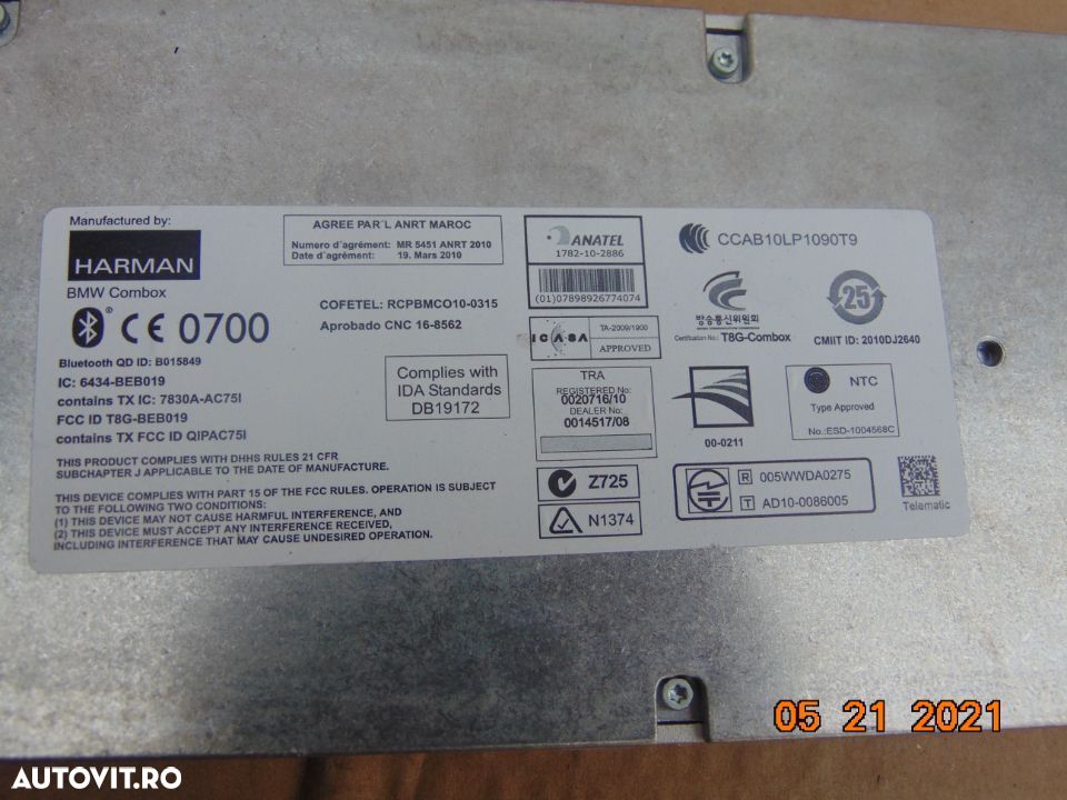 Modul bluetooth BMW f30 F31 F32 F34 F10 F11 f20 f21 f22 f23 f06 f80 dezmembrez - 3