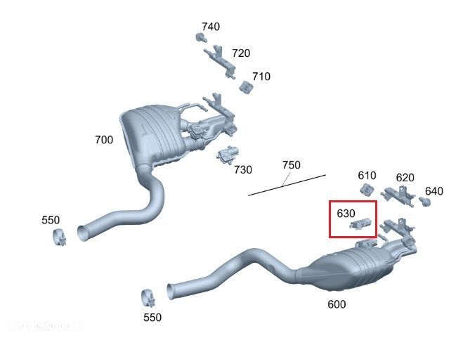MERCEDES R232 GLC Przepustnica wydechu lewa OE - 3