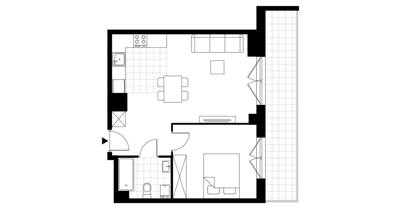 2-pokojowe mieszkanie 44m2 + balkon Bez Prowizji - Pełny obrazek: 4/8