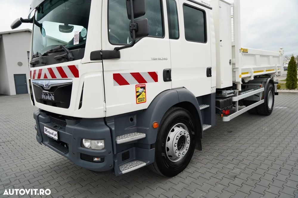MAN TGM 18.340 / 4X2 / BASCĂLARE 3 LATERALĂ / BANCĂ HIDRODOXY / CAMION CU 7 LOCURI / BORDMATIC - 17