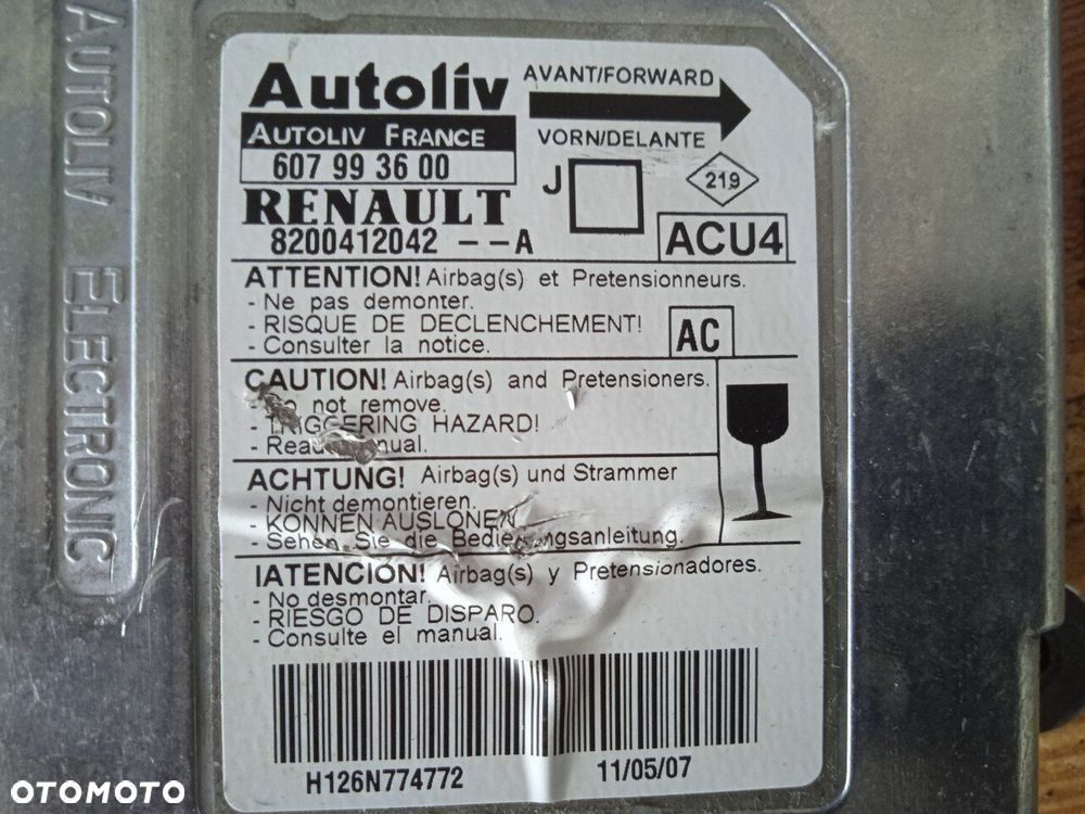 Moduł Airbag Scenic II 8200412042A 607993600 - 2