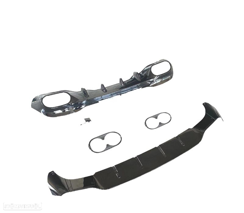 DIFUSOR MERCEDES CLASE CLA W118 AMG 19- LOOK AMG CLA45 PRETO BRILHANTE - 2