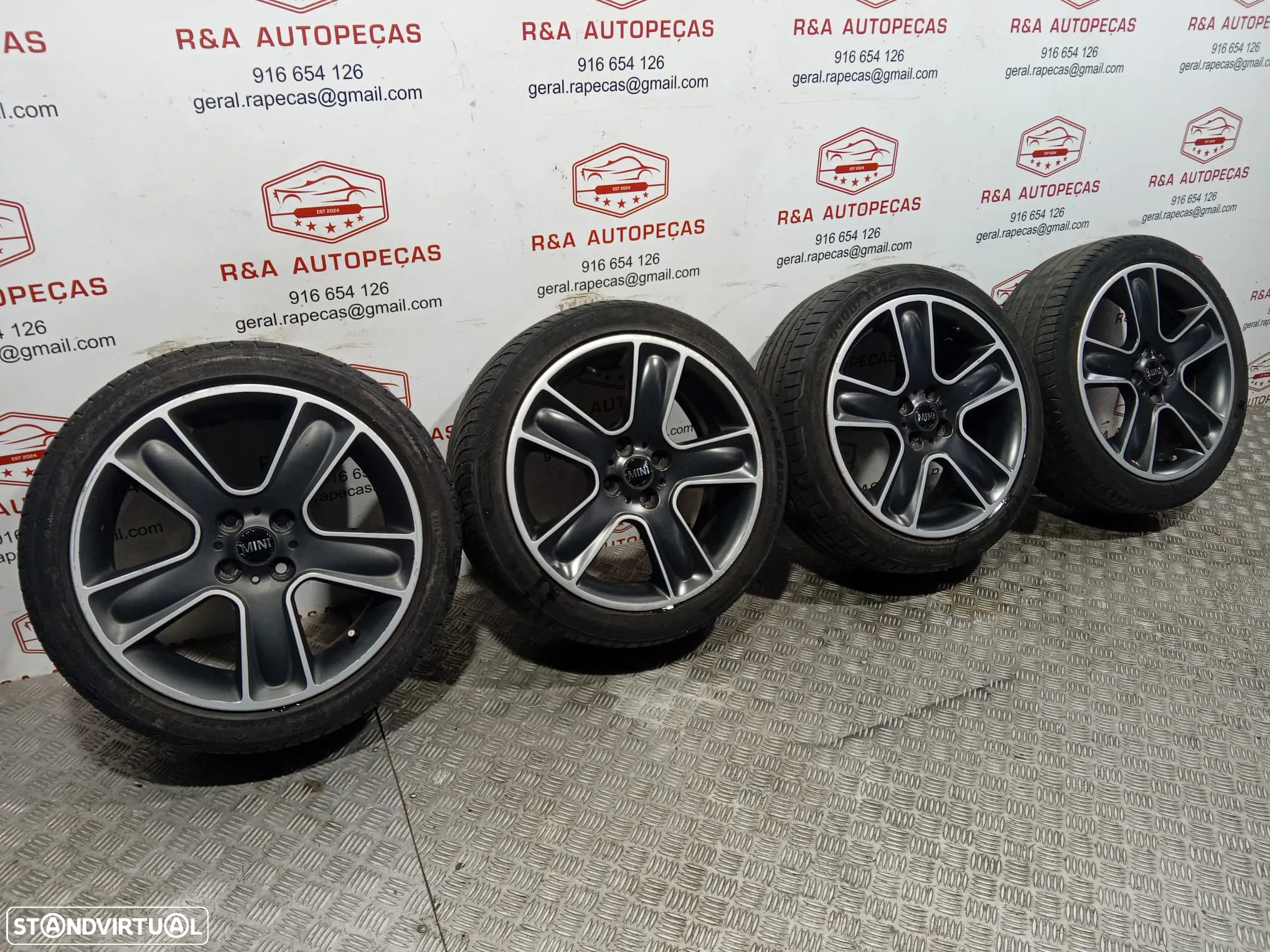 Jantes Mini BBS Originais 17 Mini Cooper S R56 LCI pneus todos de marca difrente 7Jx17H2 ET48 Ref BBS 4474 6784124 - 2