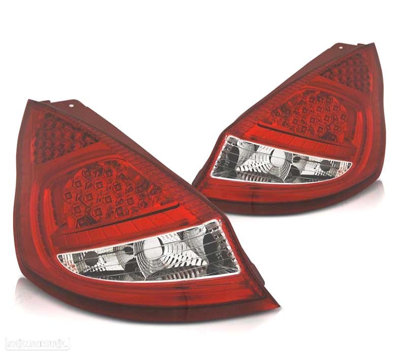 FAROLINS TRASEIROS LED PARA FORD FIESTA 08-12 VERMELHO BRANCO - 1