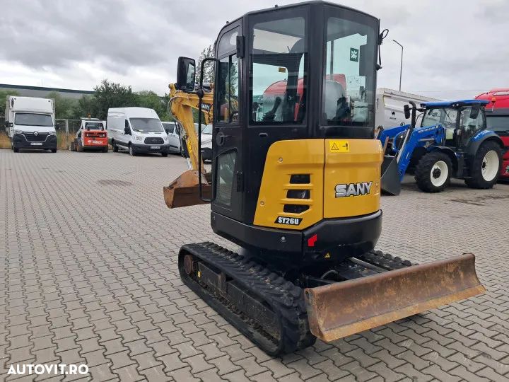 Sany sy26u miniexcavator cu doua cupe si lama tip buldozer - 4