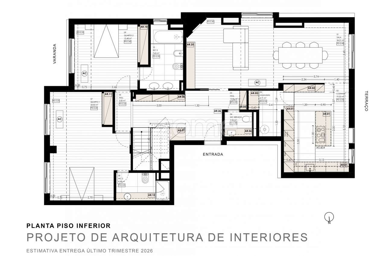 Apartamento Penthouse T3+3 Duplex à Quinta do Fojo, Vila Nova de Gaia - Grande imagem: 4/42