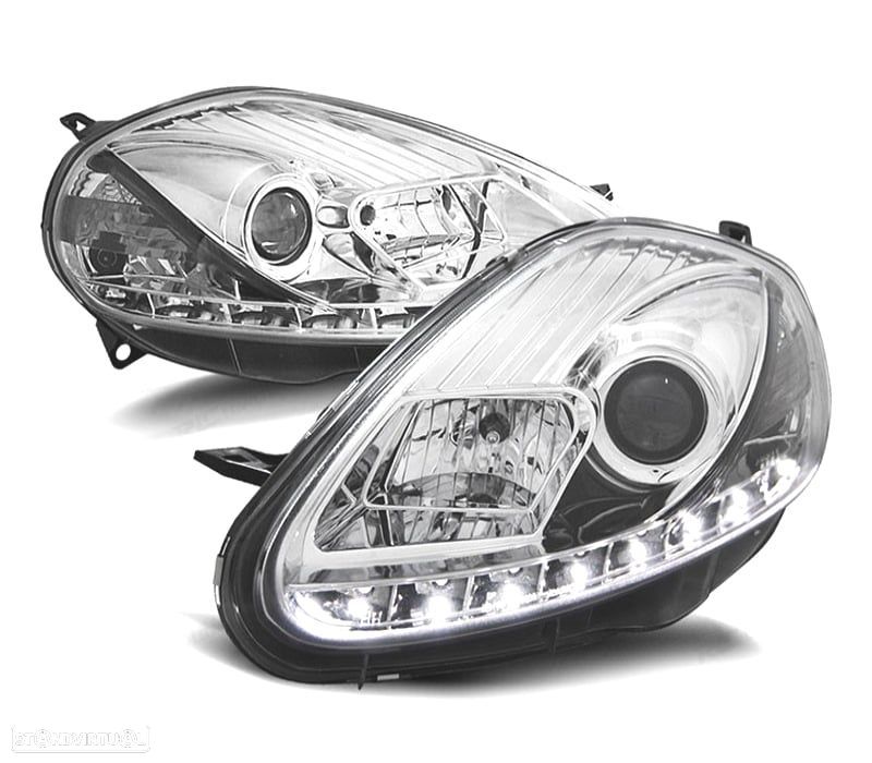 FARÓIS LED PARA FIAT GRANDE PUNTO 08-09 CHROME CROMADO - 1