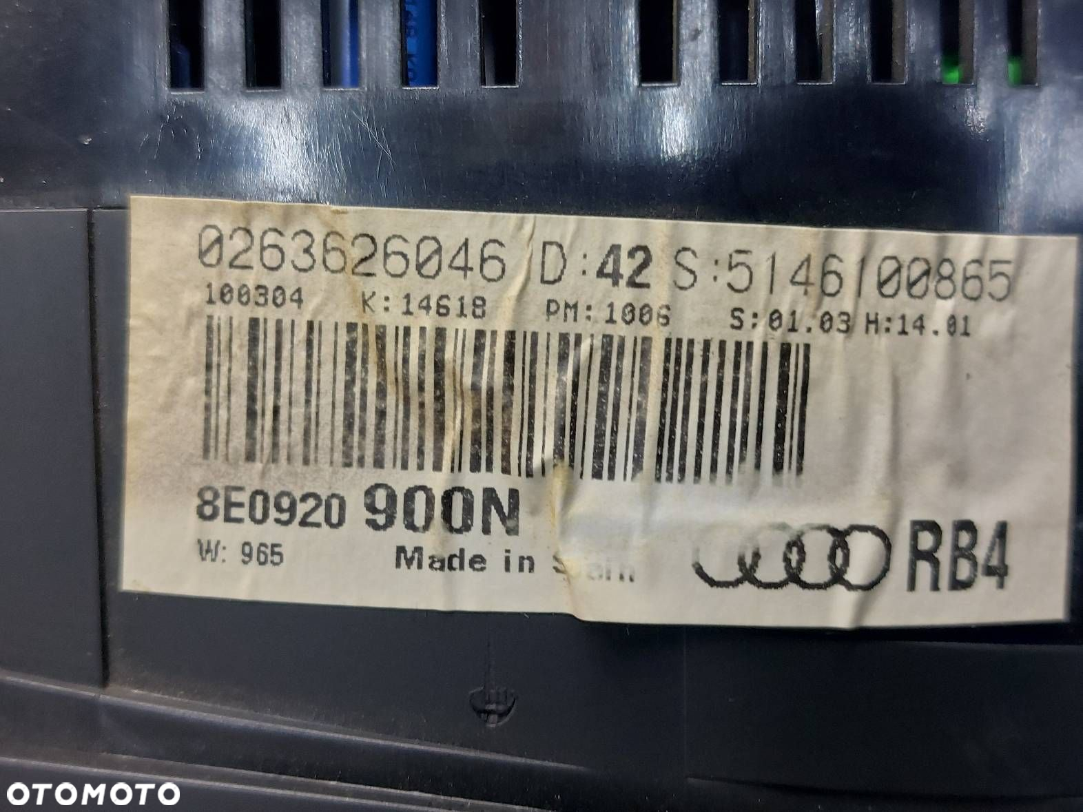 ZESTAW STARTOWY AUDI A4 B6 2.0 20V 8E0909557H 4B0905851G 8E0920900N - 8