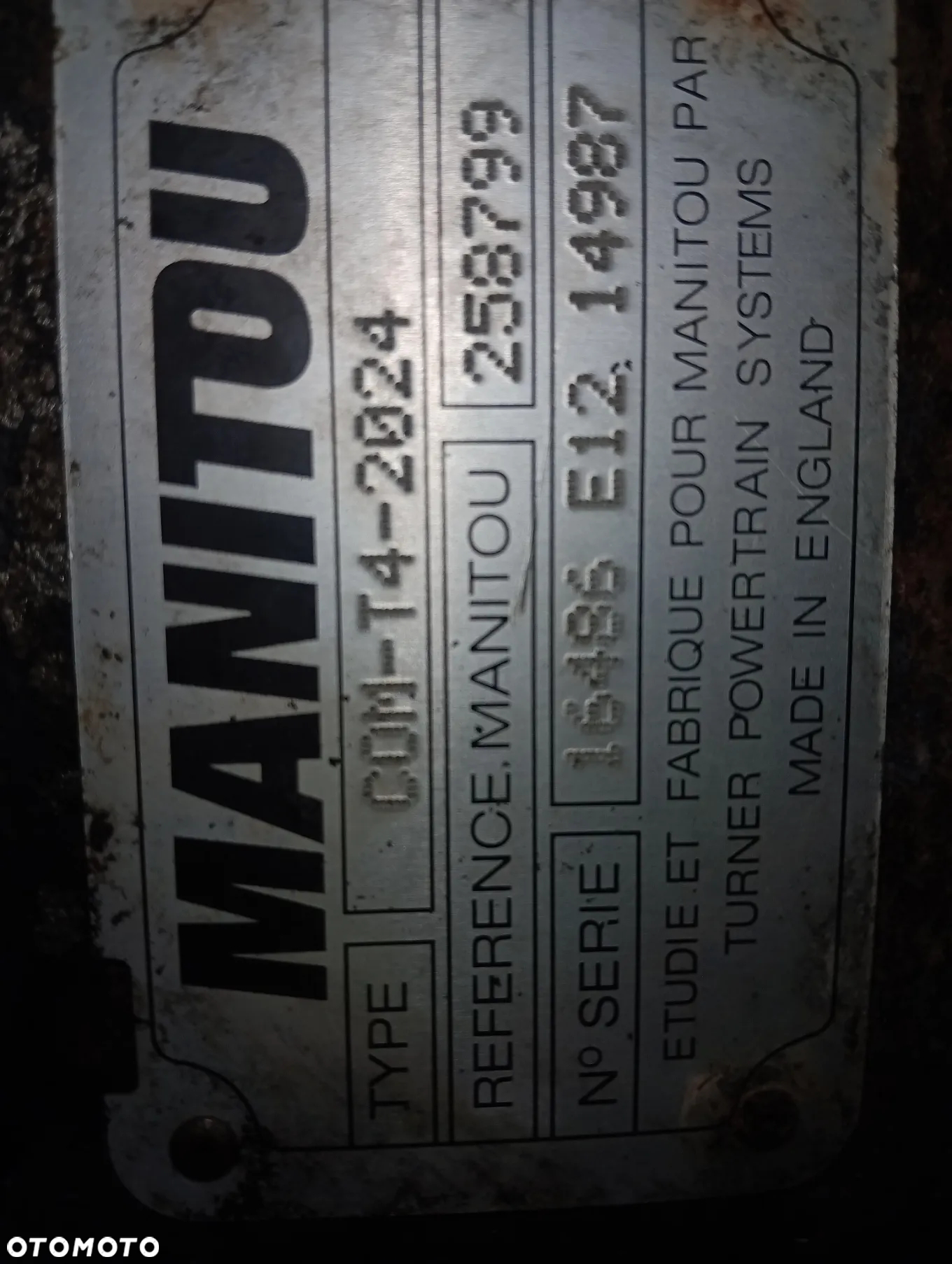 Skrzynia biegow com-t4-2024 manitou MLT 735 2012r 258799 - 4
