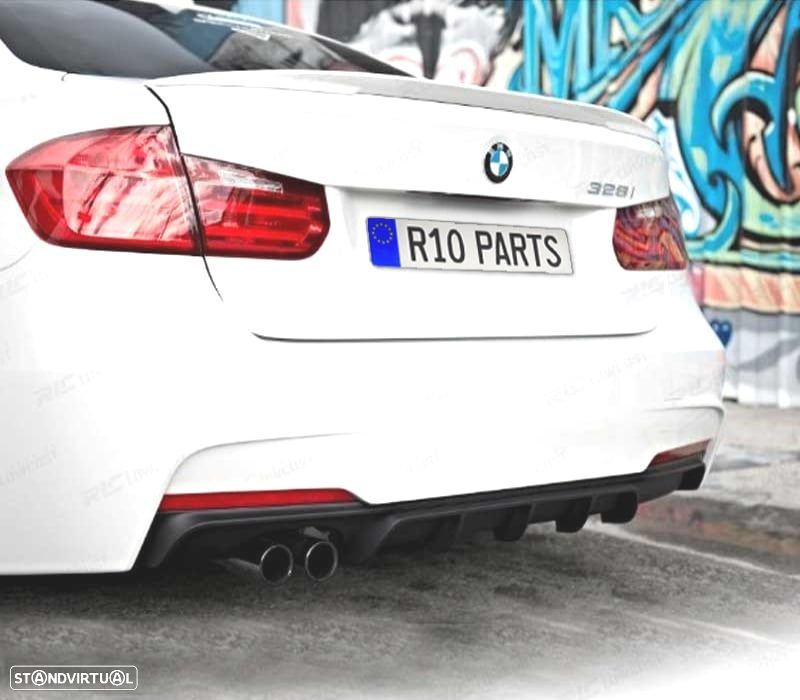 DIFUSOR BMW F30 F31 LOOK M PERFORMANCE DUPLA ESQUERDA PRETO BRILHANTE - 2