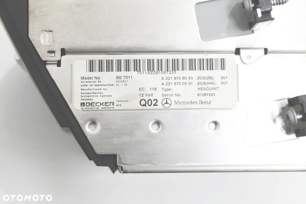 Comand radio nawigacja zmieniarka CD OE Mercedes W221 BE 7011  A2218708093  zamienny z A2218703095 A2218700693 A2218708692 A2218708786 - 5