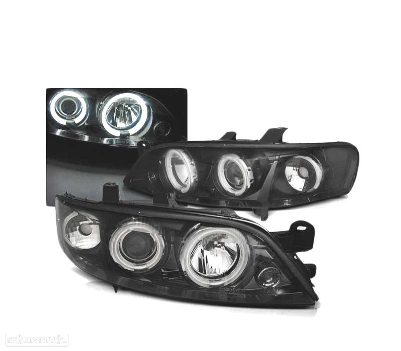 FARÓIS ANGEL EYES CCFL OPEL VECTRA B 99-02 PRETO - 1