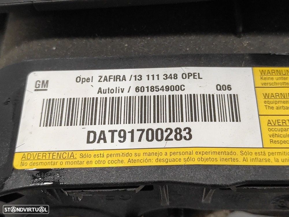 AIRBAG FRONTAL ESQUERDO OPEL ZAFIRA B 2009 -13111348 - 1