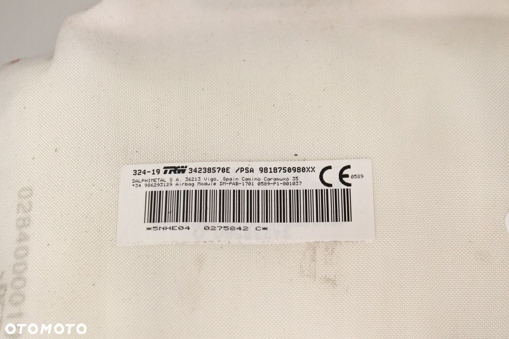 Poduszki Citroen Berlingo IV 18- AIRBAG PASY ORYGINAŁ DEMONTAŻ - 6